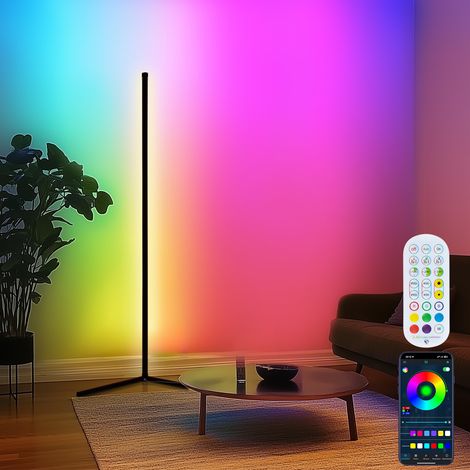 RGB Floor Lamp APP Control 16 Million Colors 6 Lighting Modes Bluetooth Smart Corner Atmosphere Light Modern Standing Lamp or Bedroom Living Room (1/5)