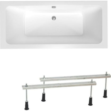 Siko Vasca da bagno rettangolare Siko Laguna Nora Plus, 160x75 cm, acrilico, destra e sinistra, bianco (NO1600PLUS-SET) (1/4)