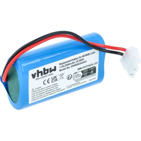 vhbw Batería recargable reemplaza Severin Chill 4874048 para aspiradora, robot limpieza (2500 mAh, 7,4 V, Li-Ion)