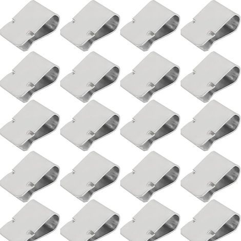 Lot de 20 Clips de Fixation en Acier Inoxydable pour Tige de Lumière Clip à Ressort pour Grille Clip en U 21,4 X 12 Mm Ton Argent pour Tuyau de 3,5 Mm (1/5)