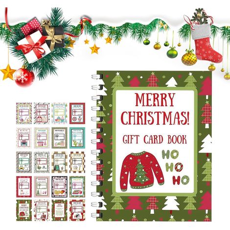 Album photo de Noël à spirales à faire soi-même, avec enveloppes, idéal pour les étudiants, les amis et les collègues. Format : 129 x 180 mm. Motifs personnalisés disponibles.