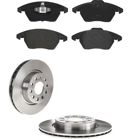 KIT FRENI ANTERIORI compatibile con SEAT ALTEA XL (5P5,5P8) - DISCHI + PASTIGLIE OEM: P 85 075 , P 85 072 / 17522 , 17521 , 17558 /SOSTITUZIONE DIRETTA/BASSA POLVERE/SILENZIOSO (1/5)