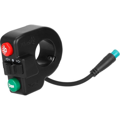 Kugoo M4 10-Zoll wasserdichter Elektroroller mit Hupe, Blinkern, Scheinwerfern und einem kleinen Drei-in-Eins-Funktionsschalter.