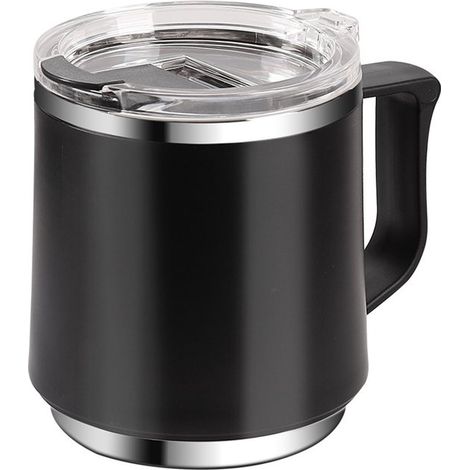 Taza de café - Taza de viaje de acero inoxidable - negra (1/2)