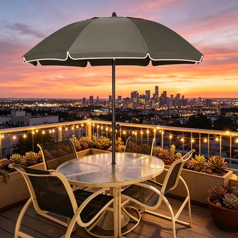 Parasol Rond de Plage Pliable, Parasol de Jardin pour Extérieur (1/5)