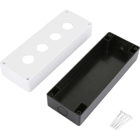 BX4 22mm Quatre Trous Bouton Poussoir Interrupteur Contrle Botier de Protection tanche (Blanc) (1/5)