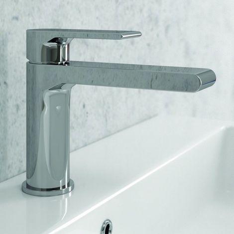 Miscelatore lavabo design minimale con finitura cromata  ELE-180L kamalu (1/4)