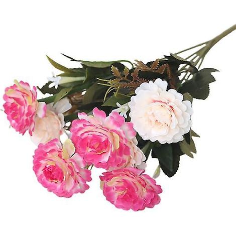 branche de pivoine artificielle en soie synthétique, souple, belle, résistante aux intempéries et élégante, idéale pour les cadeaux d'invités.rose (1/5)