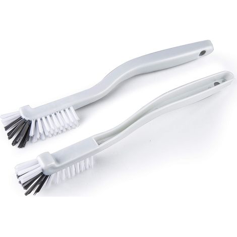 2 brosses de cuisine et salle de bain, brosse à angle de 90°, pour joints, robinetterie, évier, douche et toilettes (1/5)