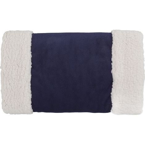 Manchon chauffant portable en peluche épaisse, pochette réchauffe-mains USB rechargeable 10W 5V, chauffage électrique bleu foncé pour automne et hiver. (1/5)