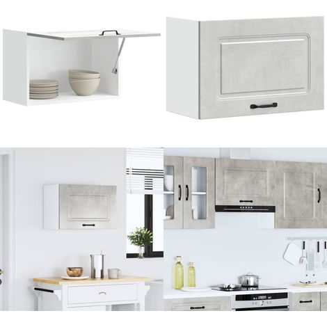 Armario de pared cocina Kalmar madera ingeniería gris hormigón - Armario de pared - Almacenamiento cocina