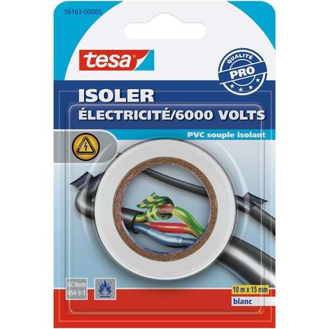 Isoler - Universeller Elektrischer Klebeband 10m x 15mm Weiß - Tesa