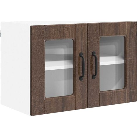 Maison Exclusive - Cabinet en verre mural PORTO Chêne brun 60 x 31 x 40 cm