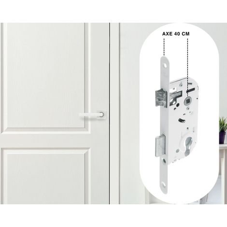 Yale Y50 Serratura da incasso foro cilindro, asse 40 mm, baule 135 mm, Y50R-A40/B, cassetta di sicurezza reversibile, testa tonda, porta d'ingresso, di servizio, locali sensibili-bianco, Axe 40mm (1/4)