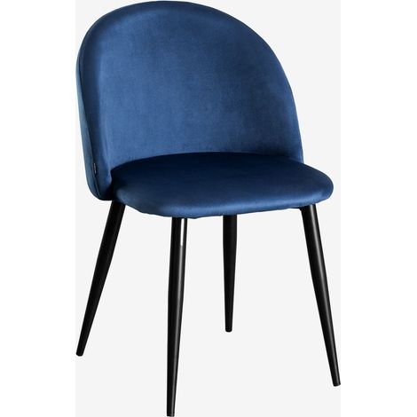 Sedia da pranzo in velluto Kana SKLUM Blu