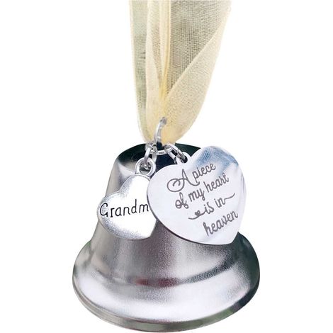 Angel Wing Ornament - My Heart in Heaven Engraved - Memorial Christmas Tree Decoration - For Holiday Home Office School - 1 Piece (1/3)
