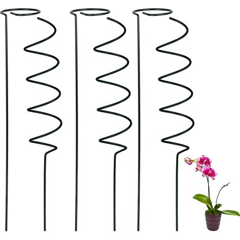 Toivize-Tuteur Plante - Hélice & Anneau 40CM - Fer Noir - Support Fleurs Tiges - Ensemble Printemps Jardin (1/5)