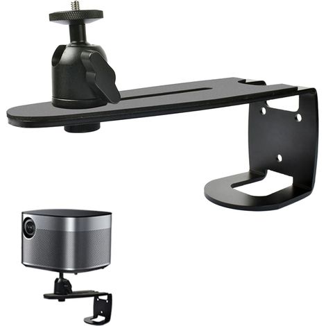 Verstellbare Projektorhalterung, Wandhalterung, 360° drehbarer Projektorständer, Projektorständer für Wohnzimmer, Schwarz, Material: Aluminiumlegierung, 24,5 x 9 x 7,5 cm (1/5)