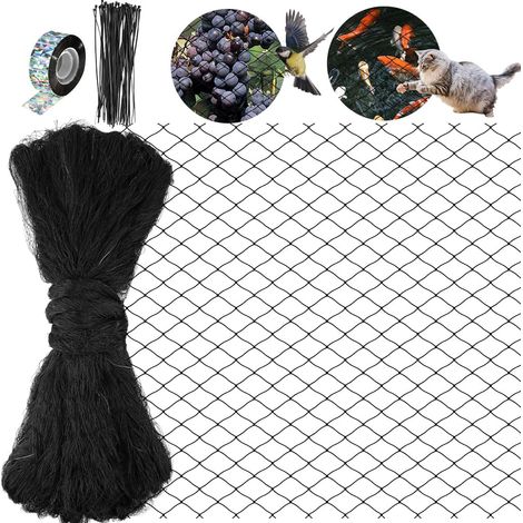Filet Protection Oiseaux, 7.5 7.5M Anti Pigeon Réutilisable, Filets de Jardin Anti-Oiseaux Maille de 2,5cm, Filet de Protection pour Bassin d'eau, Fruits, Légumes et Plantes, pour Poulailler (1/5)