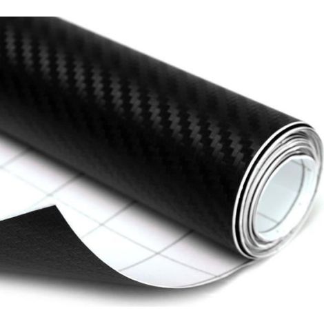 Autocollant Voiture 3D Fibre de Carbone Adhesif Thermoformable - - Noir - 200x40cm - Décoration Véhicule (1/4)
