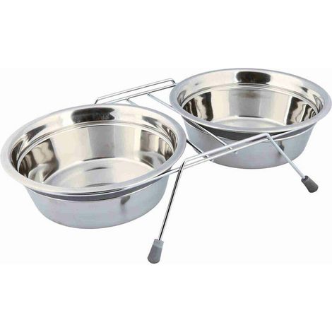 Trixie Comedero para Perro Gris Acero Inoxidable 1,5 L (1/4)