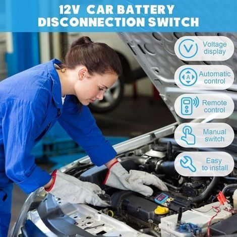 Kabelloser Batterietrenner mit Fernbedienung, 12V 240A Batterietrenner mit digitaler LED-Voltmeteranzeige, Abschaltfunktion und Not-Aus-Schalter für Auto, Wohnmobil, ATV, LKW, Starthilfe (1/4)