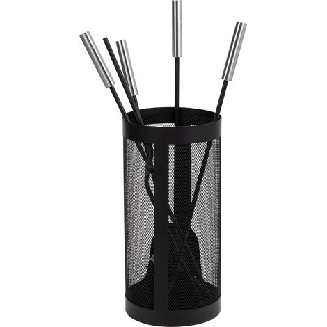 Set 5 herramientas de metal para la chimenea de metal negras (1/5)
