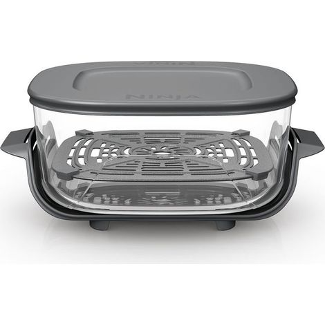 Ninja contenitore in vetro CRISPi TempWare 1,4 L, ciotola per friggitrice ad aria, coperchio a scatto senza BPA, lavastoviglie, compatibile FN101