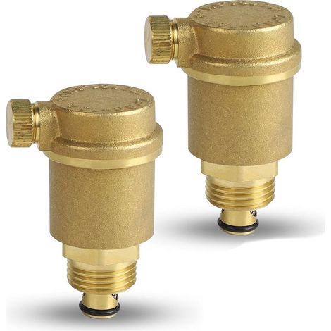 2 Pcs Purgeur d'air automatique DN15 G1/2" en laiton , Purgeur automatique d'air , auto-étanche, Max 90°C , 12 Bars , Vanne de purge d'air, Purgeur automatique chauffage (1/5)