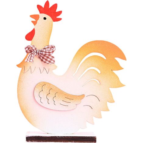 Coq décoratif en bois pour Pâques, décoration de bureau pour Pâques - Coq décoratif en bois pour Pâques, décoration de bureau pour Pâques