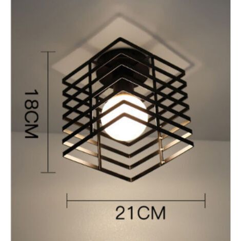 Applique murale géométrique en fer forgé pour salon, cuisine, loft, salle à manger, café (ampoule non incluse), douille E27 carrée blanche à sept couches