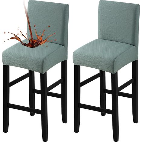 Housse de tabouret de bar imperméable jacquard stretch amovible et lavable vert matcha (1/5)
