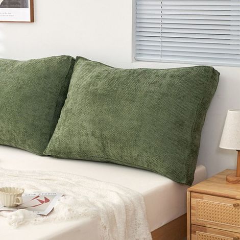 1 Piece Coussin de lit épais pour tête de lit, 80cm dossier canapé modulable, appui-dos fenêtre, housse amovible lavable,Vert (1/3)