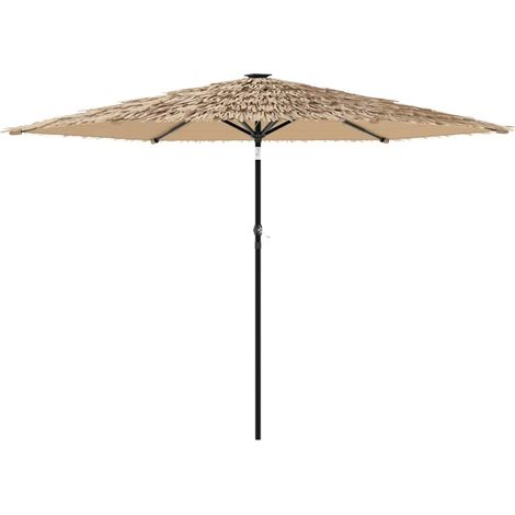 Maison Exclusive - Ombrellone Giardino LED e Palo in Acciaio Marrone 288x288x225cm (1/5)
