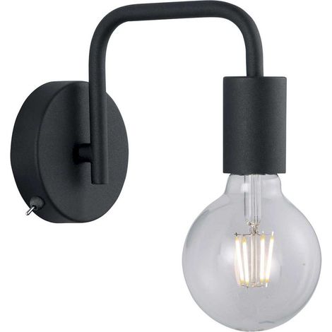 Applique, Lampe murale vintage Diallo Noir en Metal, TRIO (1/4)