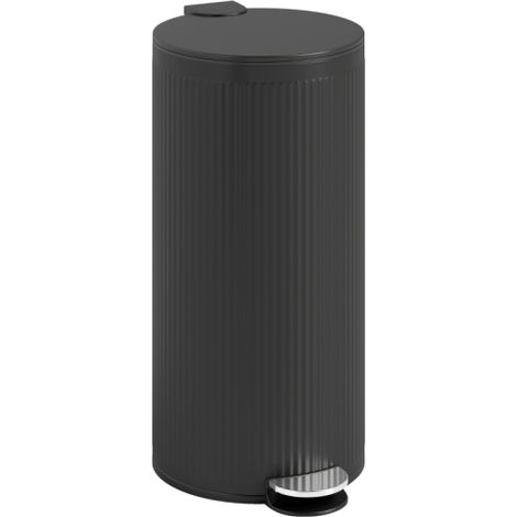30L Soft Close Pedal Kitchen Bin with Stay Open Lid, Removable Inner Bucket for Home, Office, Black Trash Can