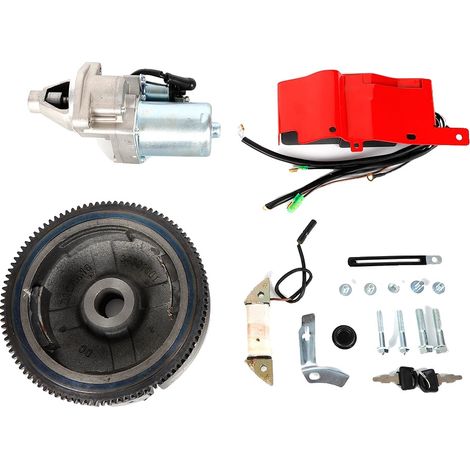Kit de arranque eléctrico para Honda GX340 GX390, incluye motor de arranque, volante y bobina de carga. (1/2)