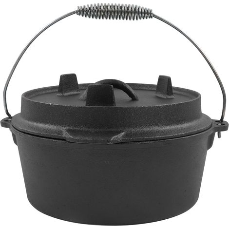 Cocotte de camping multifonction antiadhésive avec couvercle, cuisson uniforme, encoche pour thermomètre, 25 cm. (1/5)