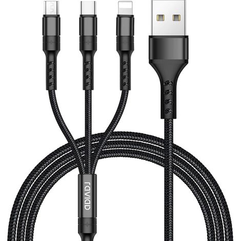 Cable Multi Chargeur, 3 en 1 Chargeur Multi Embout Rapide [1.2M] (1/5)