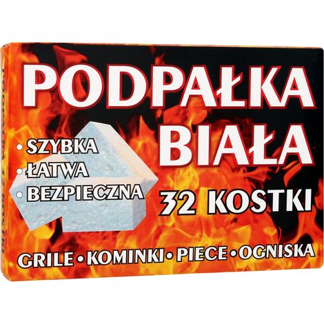 Weißes Anzündholz für Grill und Kamin, Würfel, 1 Packung - 32 Stück.