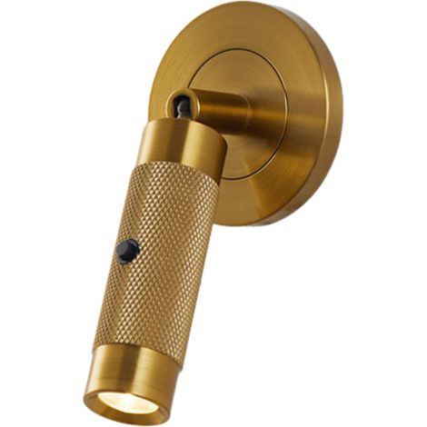 Lámpara de lectura de mesilla ajustable, aplique de pared LED cilíndrico de aluminio con interruptor (3W 3000K) (1/4)