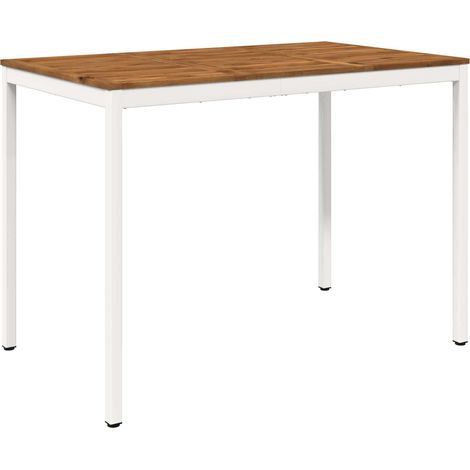 Mesa de Bar para Jardín Natural y Blanco 147 x 88,5 x 105 cm vidaXL
