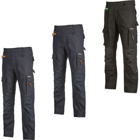 U-Power Ready Arbeitshose mit mehreren Taschen - M - Schwarze