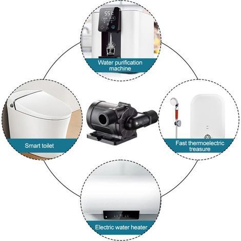 Pompe à eau submersible DC 24V 180 Degrees Low Noise Mini Immersion Pump 12m Lift Brushless Motor 700L/H Boost Water Pump for Desktop Dishwasher / Fountain Aquarium / Water Heater-- (1/4)