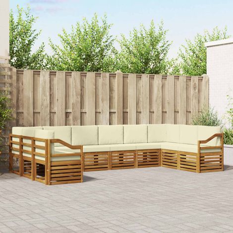 vidaXL Ecksofa Set mit Kissen 10 pcs Natur und Creme (1/5)