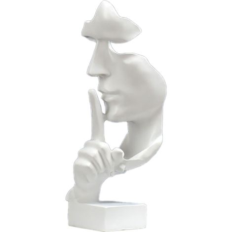 Figurine Thinker Statue Blanche, Résine Synthétique, Forme Vive, Décorative Silencieuse Maison (1/5)