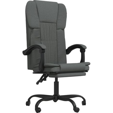 Maison Exclusive - Silla de oficina reclinable de tela gris oscur