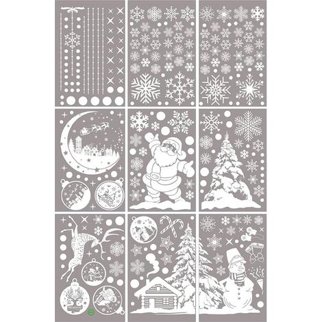 260 Pcs Nepfaivy Stickers Autocollant Noel Fenetre Blanc Stickers Noel Vitre Réutilisable Noël Autocollant pour Fenetre Sapin Flocons de Neige Decoration Noel Interieur Maison Vitrine Verre (1/5)