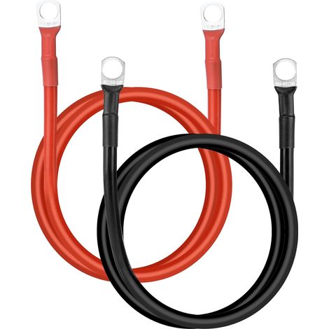 Câble Batterie Voiture 5AWG/ 16mm² de 100cm avec Bornes Cuivre Étamé M10 pour Auto, Moto, Camion, Camping-Car, Marine, Solaire, Bateau (1/5)