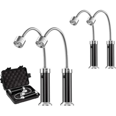 Lampe pour Barbecue Lot de 4 Lumières LED de Gril BBQ avec Base magnétique Rotation à 360 Degrés Flexible Réglable pour Barbecue, Camping, Fête, Extérieur (1/4)